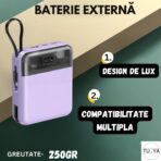 Baterie externa TU&YA® Portabila 2 in 1, 20.000 Mah, Afisaj Digital LED, Purple - Image 3
