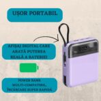 Baterie externa TU&YA® Portabila 2 in 1, 20.000 Mah, Afisaj Digital LED, Purple - Image 6