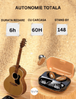 Casti Wireless audio, control prin atingere, carcasa magnetica cu Power Bank 800 mAh - Image 4