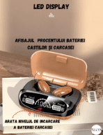 Casti Wireless audio, control prin atingere, carcasa magnetica cu Power Bank 800 mAh - Image 8