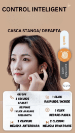 Casti Wireless audio, control prin atingere, carcasa magnetica cu Power Bank 800 mAh - Image 5